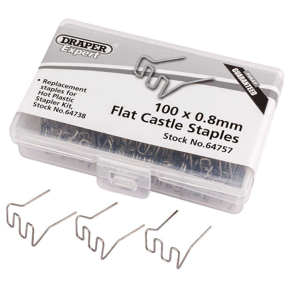 Draper, 0.8mm Flat Castle Staples (50)