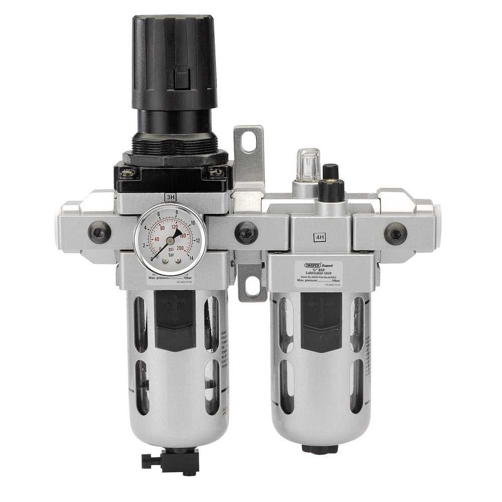 Draper, 1/2" BSP Combined Filter/Regulator/Lubricator