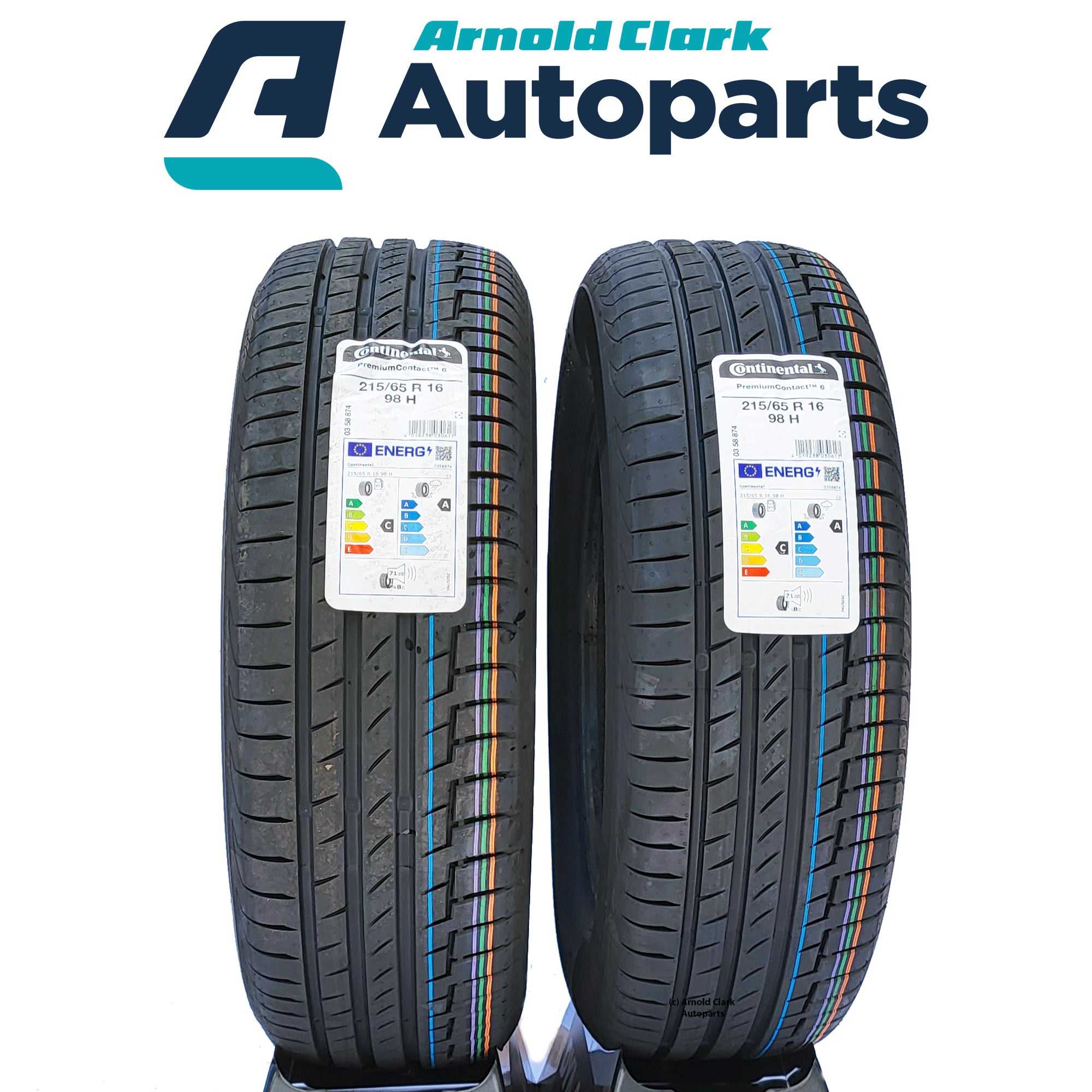 CONTINENTAL, 215 65 16 98H Continental Premium Contact 6 Tyres x2 Pair