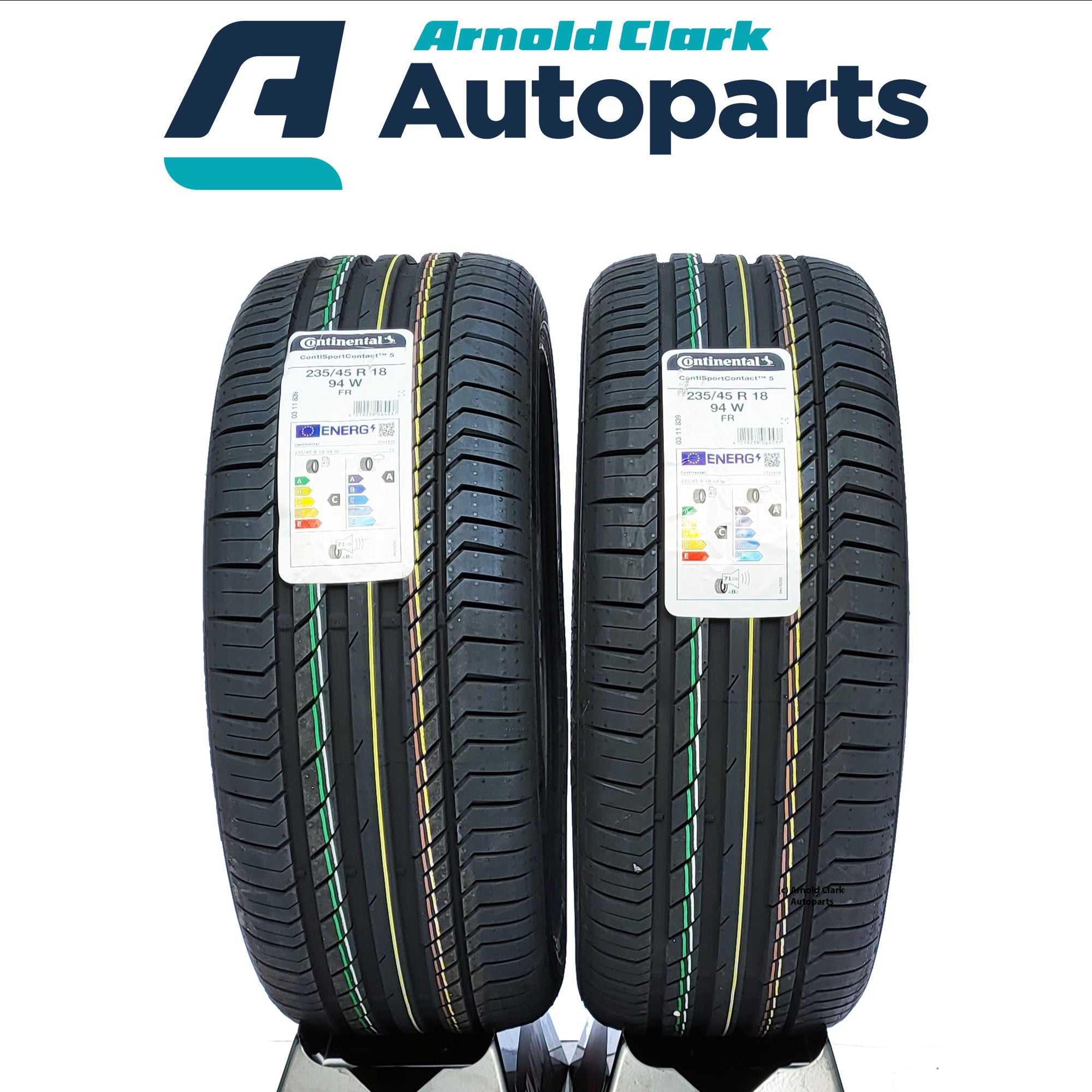 CONTINENTAL, 235 45 18 94W Continental Sport Contact 5 Tyres x2 Pair