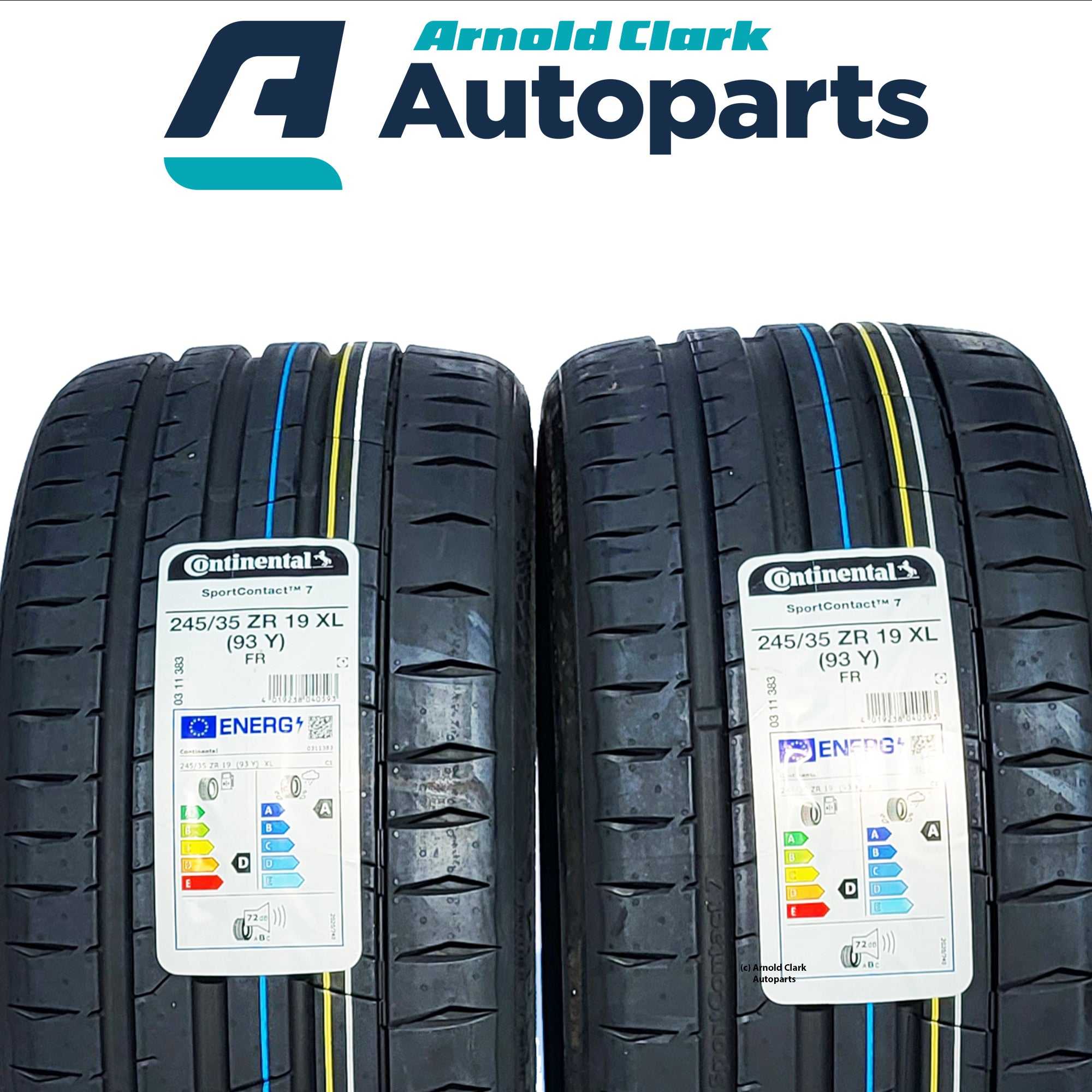 CONTINENTAL, 245 35 19 93Y Continental Sport Contact 7 Tyres x2 Pair