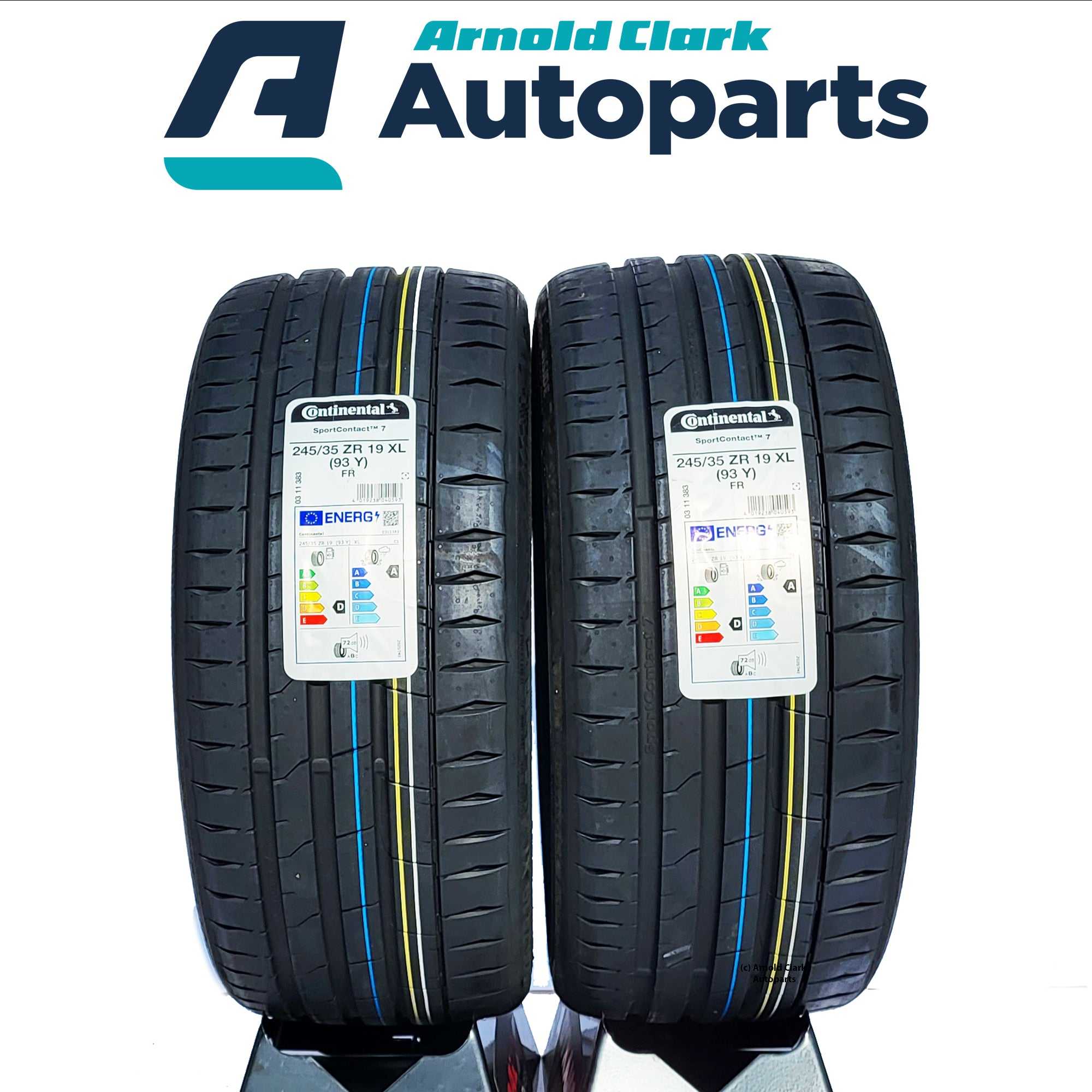 CONTINENTAL, 245 35 19 93Y Continental Sport Contact 7 Tyres x2 Pair