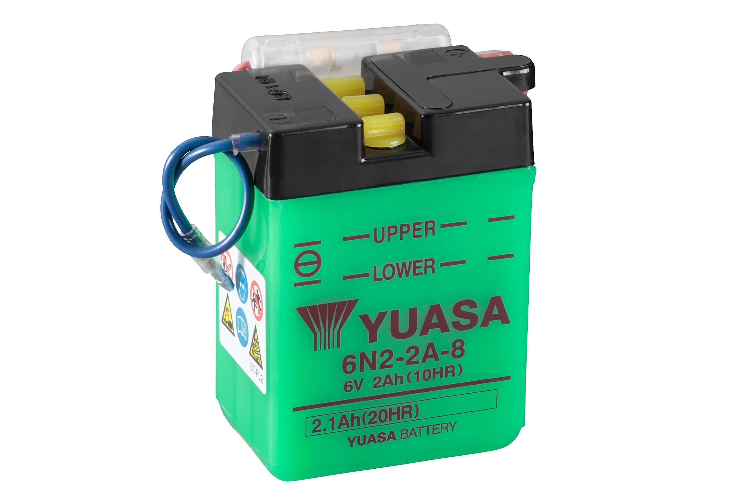 Yuasa, 6N2-2A-8 (DC) 6V Yuasa Conventional Motorcycle Battery