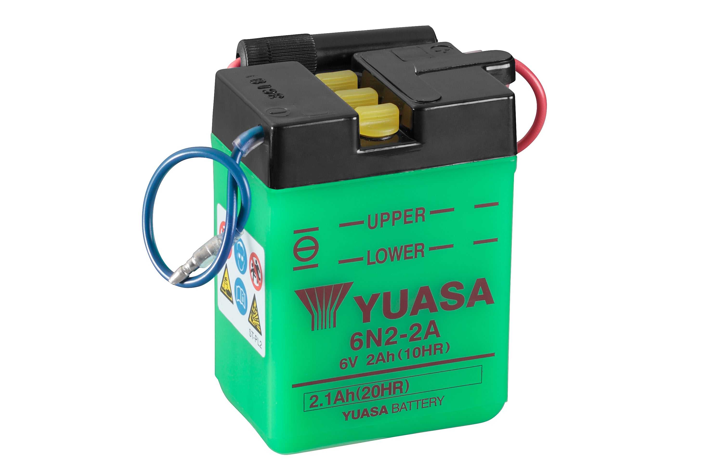 Yuasa, 6N2-2A (DC) 6V Yuasa Conventional Motorcycle Battery