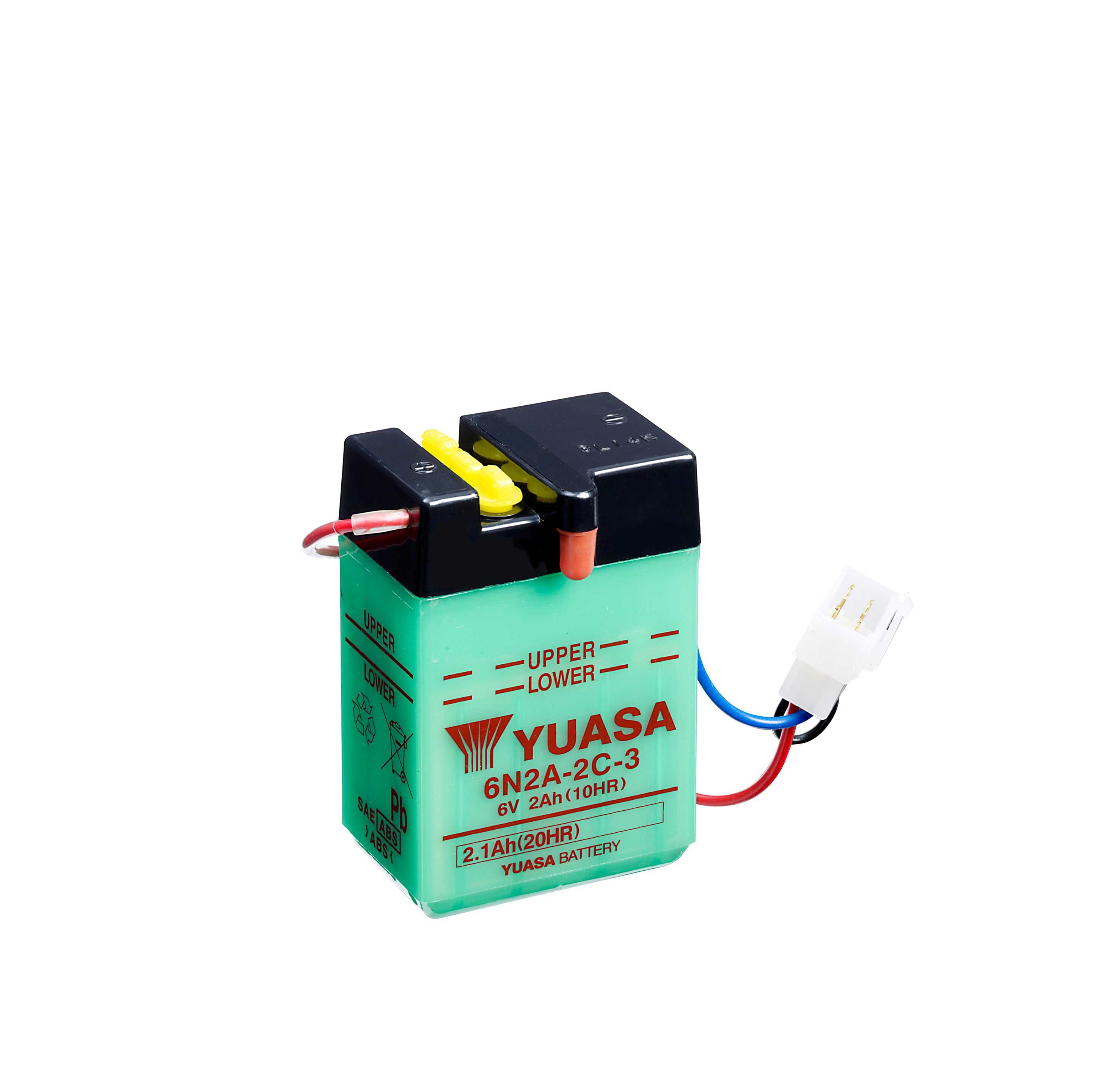 Yuasa, 6N2A-2C-3 (DC) 6V Yuasa Conventional Motorcycle Battery