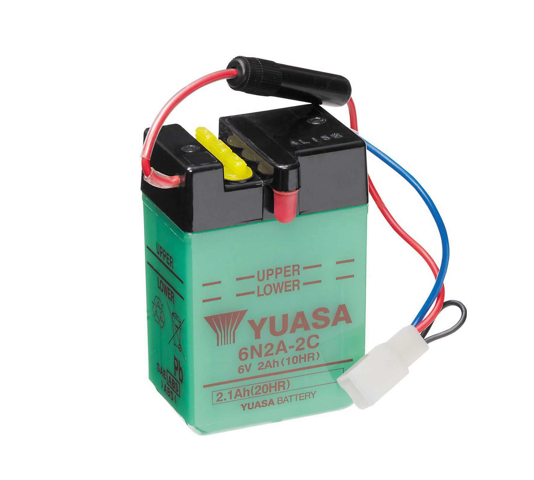 Yuasa, 6N2A-2C (DC) 6V Yuasa Conventional Motorcycle Battery