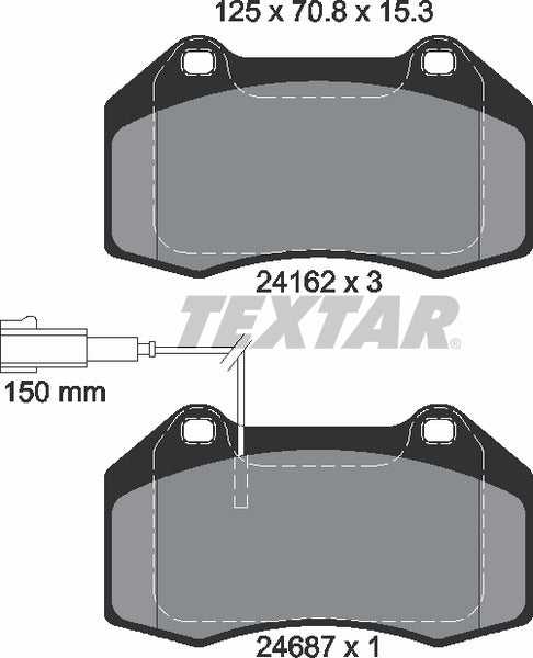 TEXTAR, Abarth Alfa Romeo Fiat, Brake Pad Set - Textar 2416202