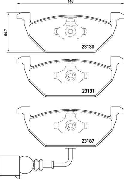 Padtech, Audi Seat Skoda VW Brake Pad Set - Padtech PAD2040