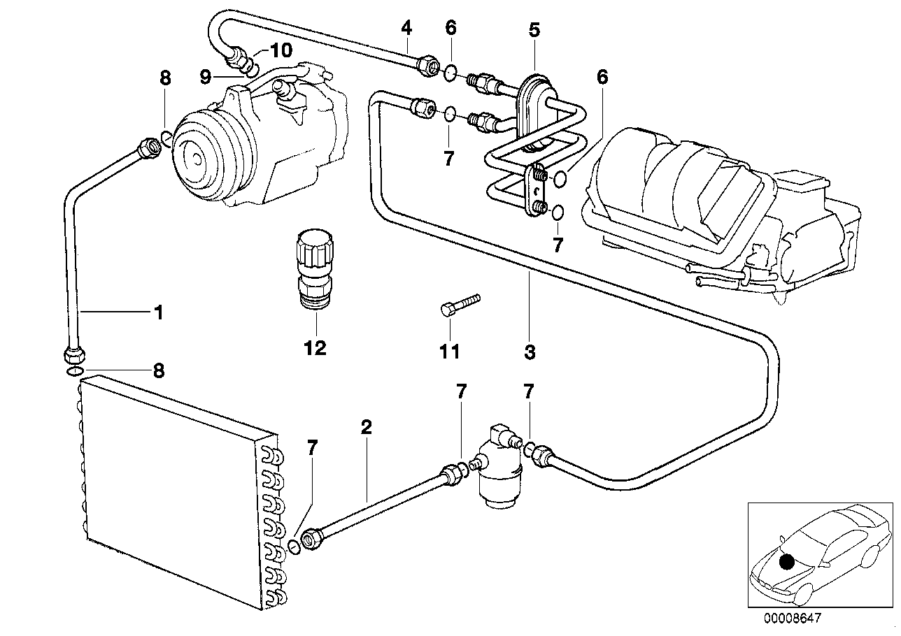 BMW, Genuine BMW High Pressure Air Conditioning Coolant Line Hose