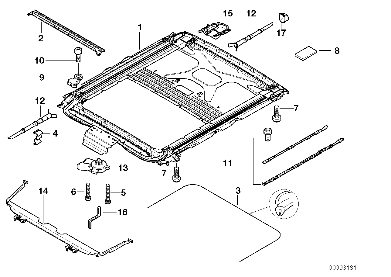 BMW, Genuine BMW Sun Sliding Roof Gasket Seal