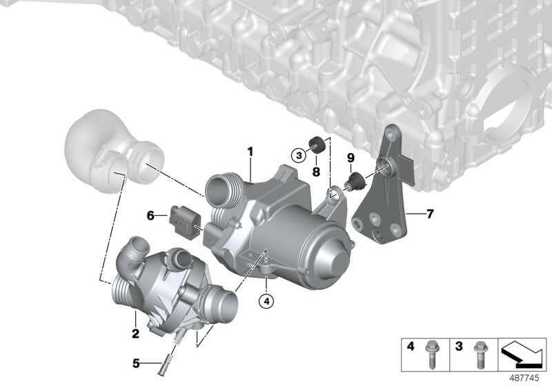 CONTINENTAL VDO, Genuine Continental VDO BMW Aluminium Water Pump Screw Set