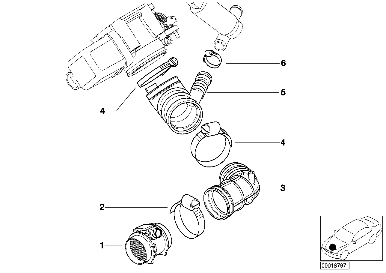 GATES, Genuine Gates BMW Intake Hose Air Supply