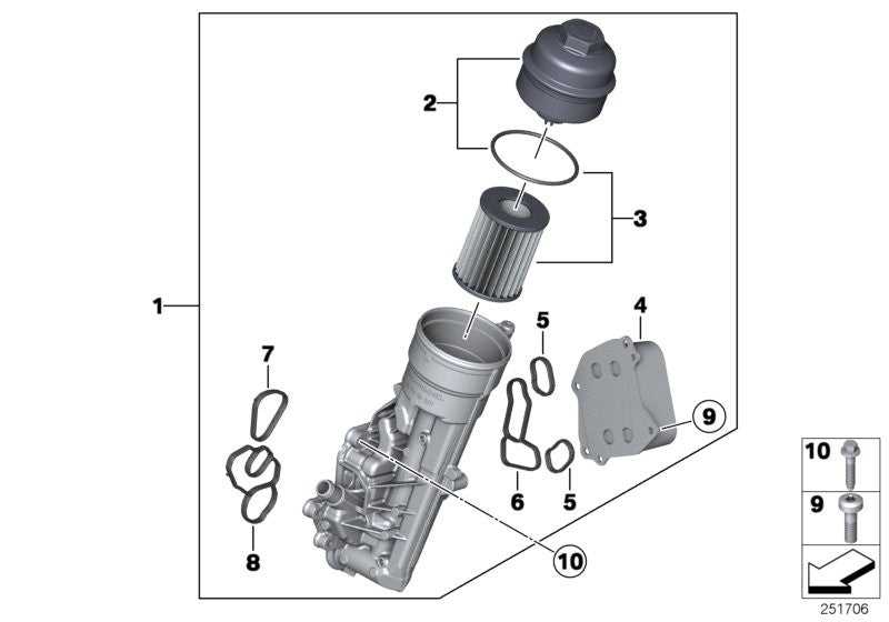 MAHLE, Genuine Mahle BMW Engine Oil Filter and Seal Kit