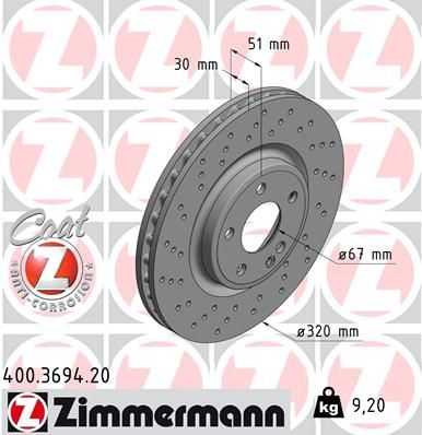 ZIMMERMANN, Mercedes-Benz AMG Brake Disc Rotor Set Front